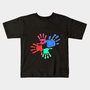 Family day, family handprint, love, cute, funny, humor, mother, father, wife, husband, kids Kids T-Shirt